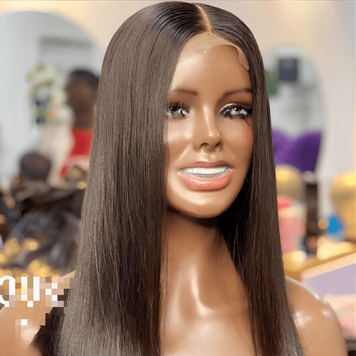 Super Long Soft Silky 16 Straight Human Hair Wig