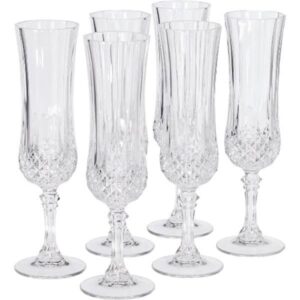 6pcs Vintage Champagne Flute Glass Set