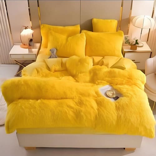 6 by 7 Faux Fur Fluffy Bedding Set