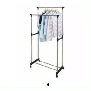 Adjustable Garment Rack With Double Pole Hanger