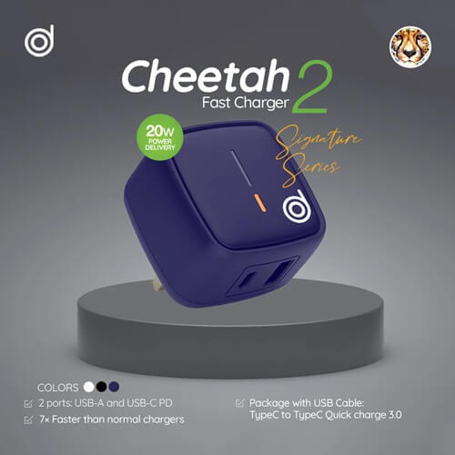 Digifon Cheetah2 20W USB Type A and C Super Fast Charger