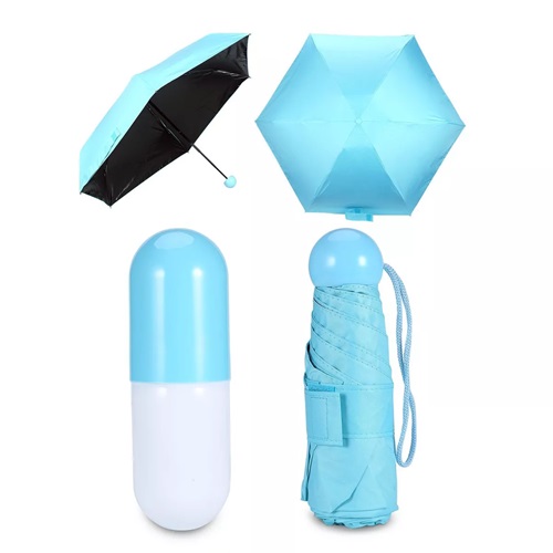 Foldable Anti-UV Capsule Umbrella - Blue