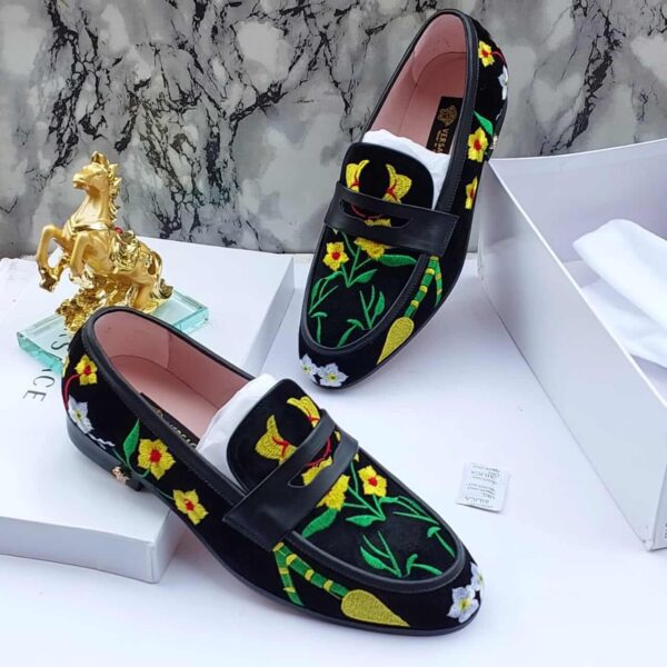 Flowered Designed Versace Shoes