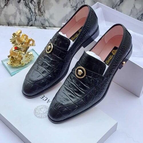 Versace Croc Skin Leather Loafer