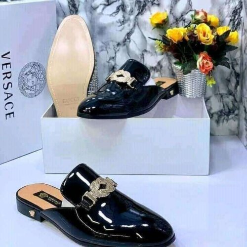 Black Versace Men Half Shoe