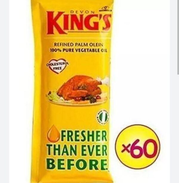 Devon Kings Groundnut Vegetable Cooking Oil Sachet 70ml by 60