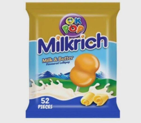 Ok Pop Milkrich Lollipop  10packs x 52pcs