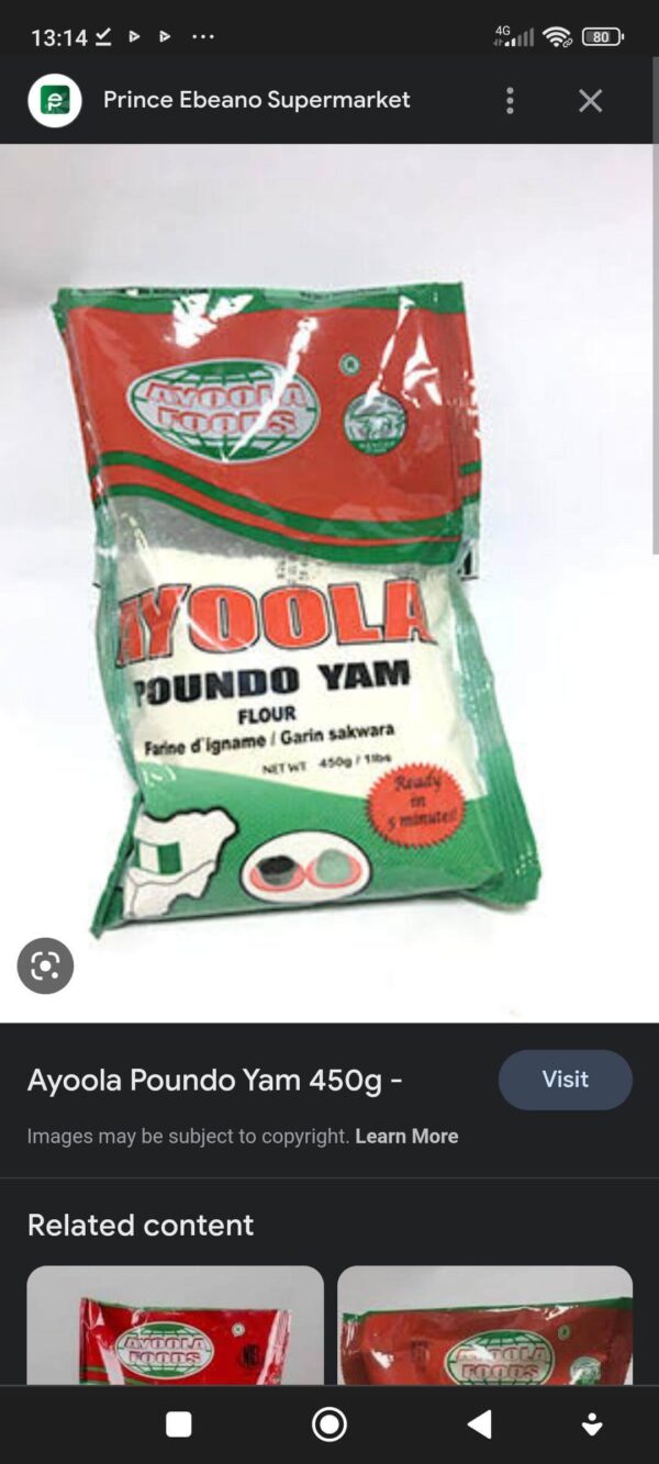 Ayoola Poundo Yam 450g x 9 Packs