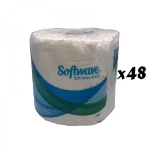 Softwave White Toilet Tissue Paper x 48 rolls