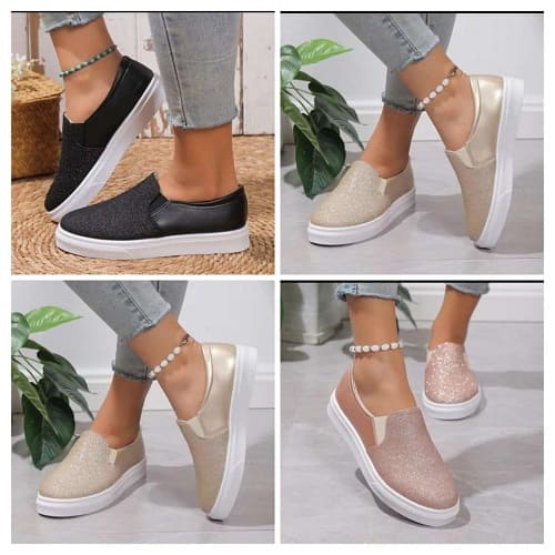 Round-Toe Women's Slip-on Sneakers