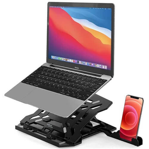 2-in-1 Laptop Stand with Smartphone Support Holder